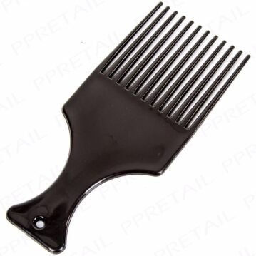 Afro Pick Hair Comb, Black Plastic Afro Hair Comb, Smooth Hair Pick Comb, Wide Tooth