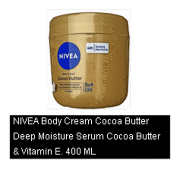 NIVEA Body Cream Cocoa Butter Deep Moisture Serum Cocoa Butter & Vitamin E. 400 ML