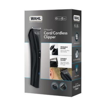Wahl GroomEase Cord/Cordless 13 pcs Hair ClipperRinsable high Carbon steel blade Part No 9698-417