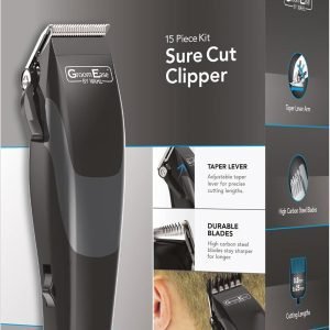Wahl GroomEase Sure Cut 15 Pieces kit, Hair Clippers for Men, Corded Taper Lever