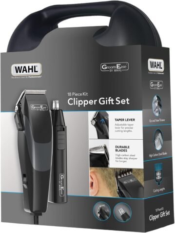 WAHL GroomEase Clipper Gift Set Cut & Finnish ear&nose trimmer,18 Piece Kit.UK