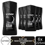 Lynx Black 12-H Refreshing Fragrance Shower Gel Body Wash for Men 6x225ml