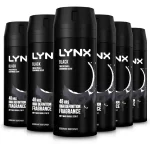 Lynx Deodorant Body Spray Black 150mlX6 PACK