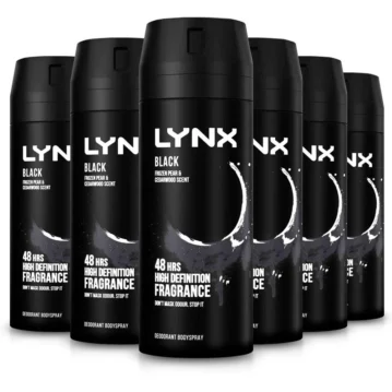 Lynx Deodorant Body Spray Black 150mlX6 PACK