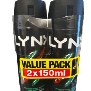 Lynx Africa Body Spray Deodorant 2 x 150ml Mens Aerosol Value Pack