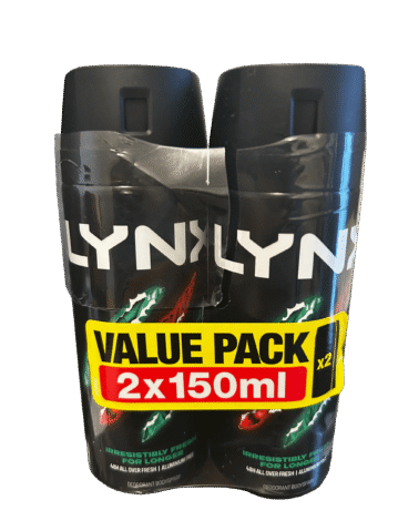Lynx Africa Body Spray Deodorant 2 x 150ml Mens Aerosol Value Pack